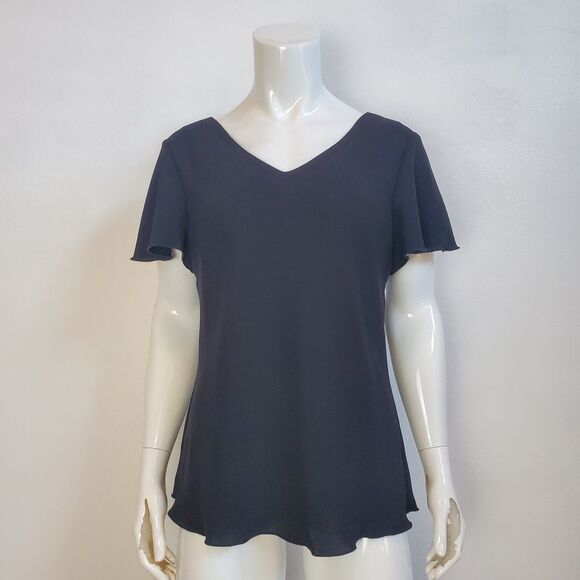 Vintage 90s S.L. Fashions Black Blouse - Picture 1 of 6